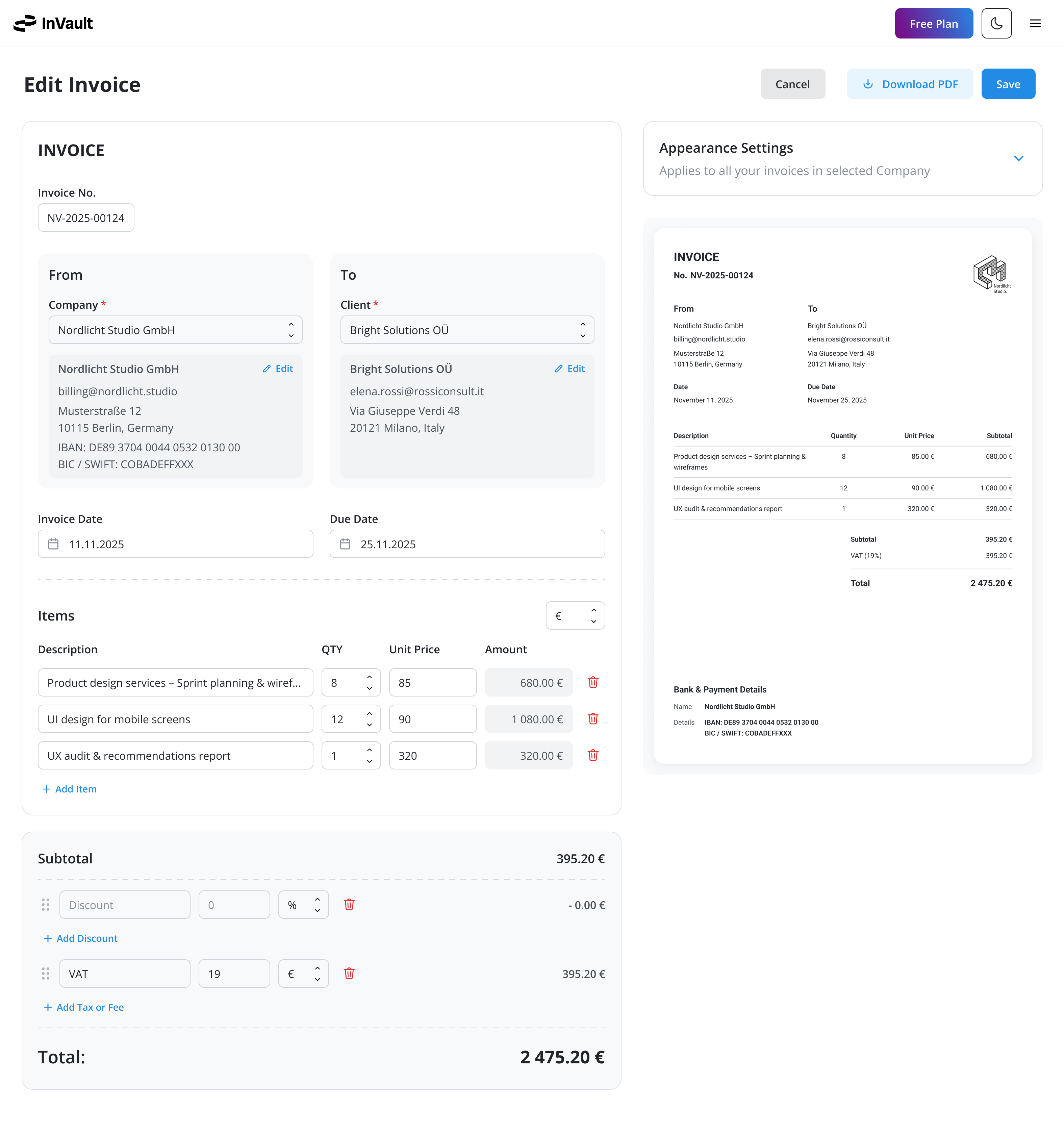 Software dashboard showing sustainability metrics including energy use, emissions trend, and goal progress